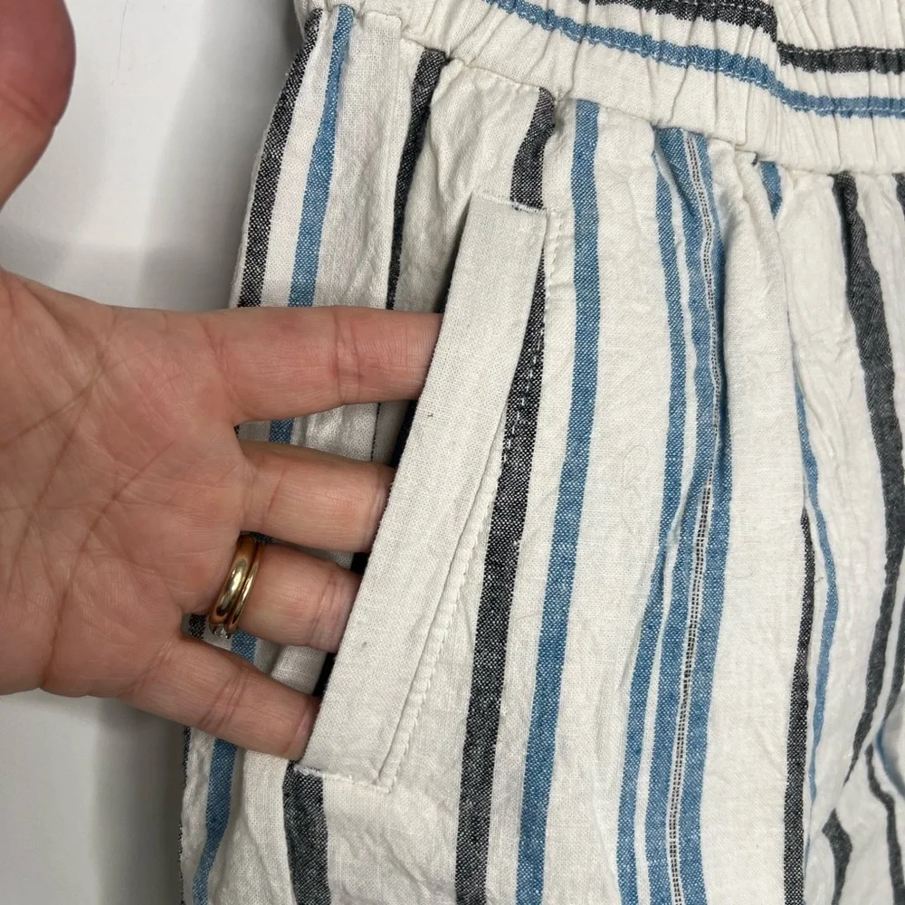 Ann Taylor Loft Stripped Linen Cotton Blend Skirt Size XS